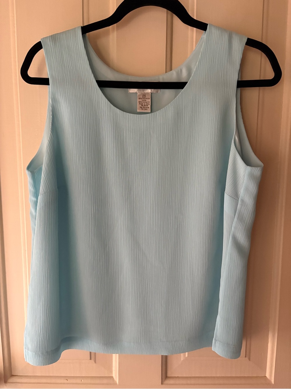 Sleeveless Light Blue Textured Women's Camisole